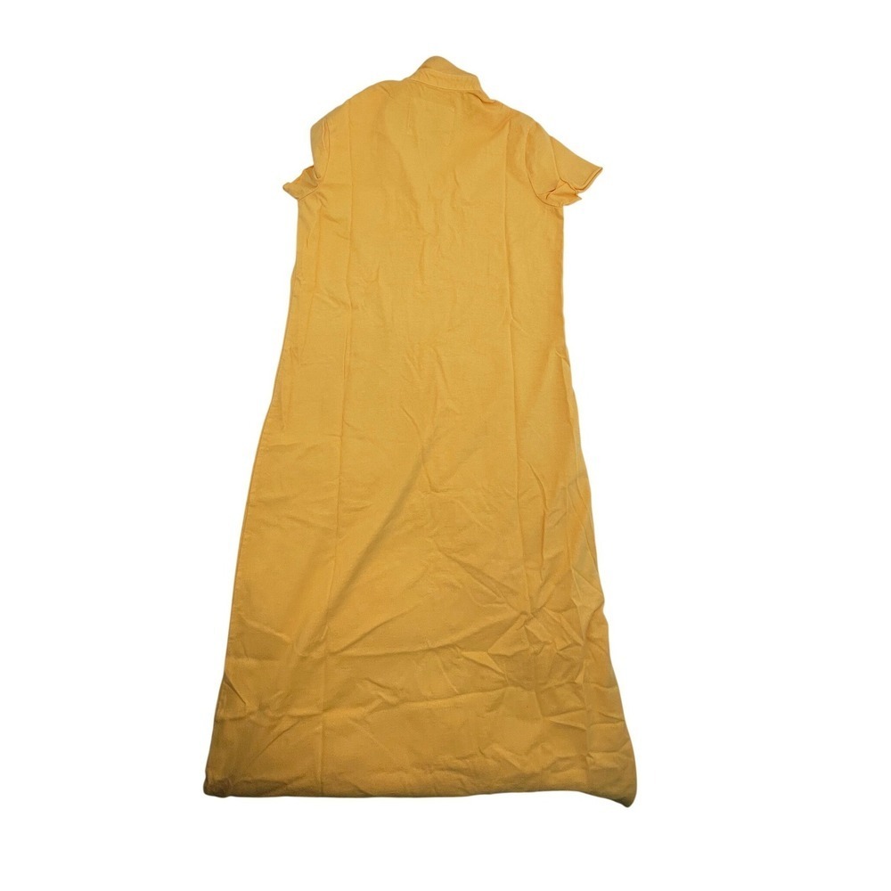 Frank & Eileen Maxi Dress S Yellow Good Short Sleeve Polo Neck Jersey